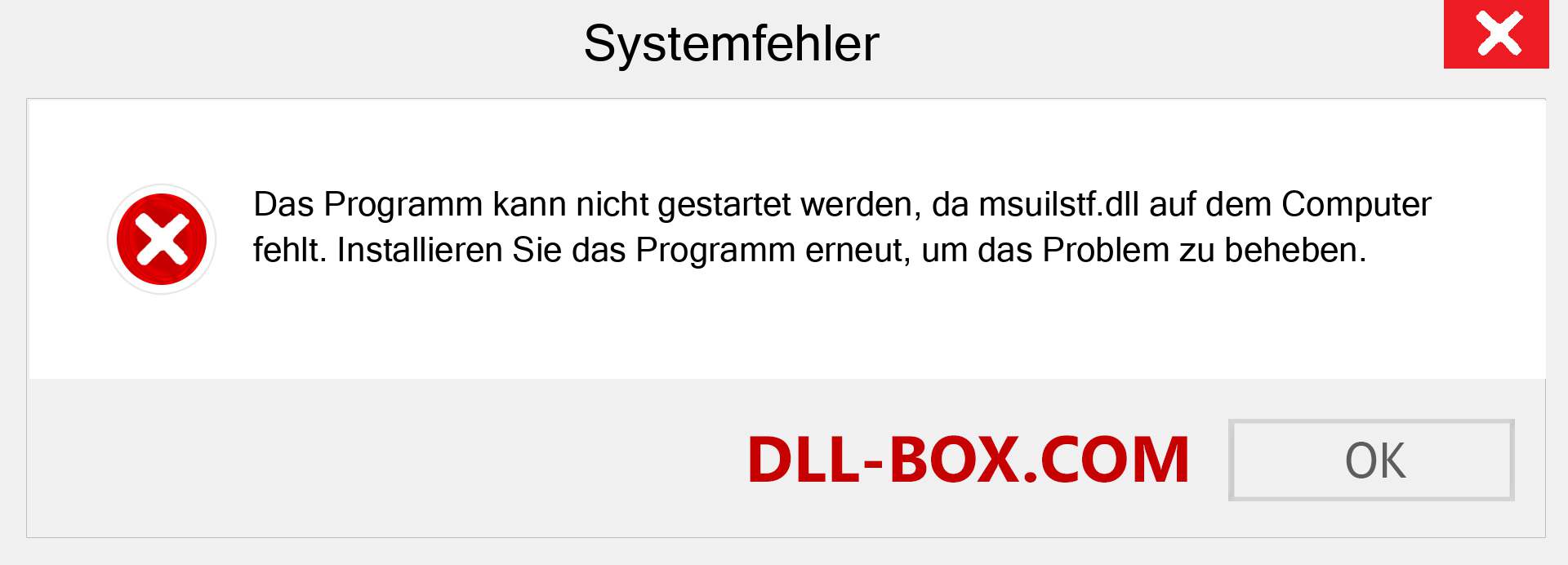 msuilstf.dll-Datei fehlt?. Download für Windows 7, 8, 10 - Fix msuilstf dll Missing Error unter Windows, Fotos, Bildern