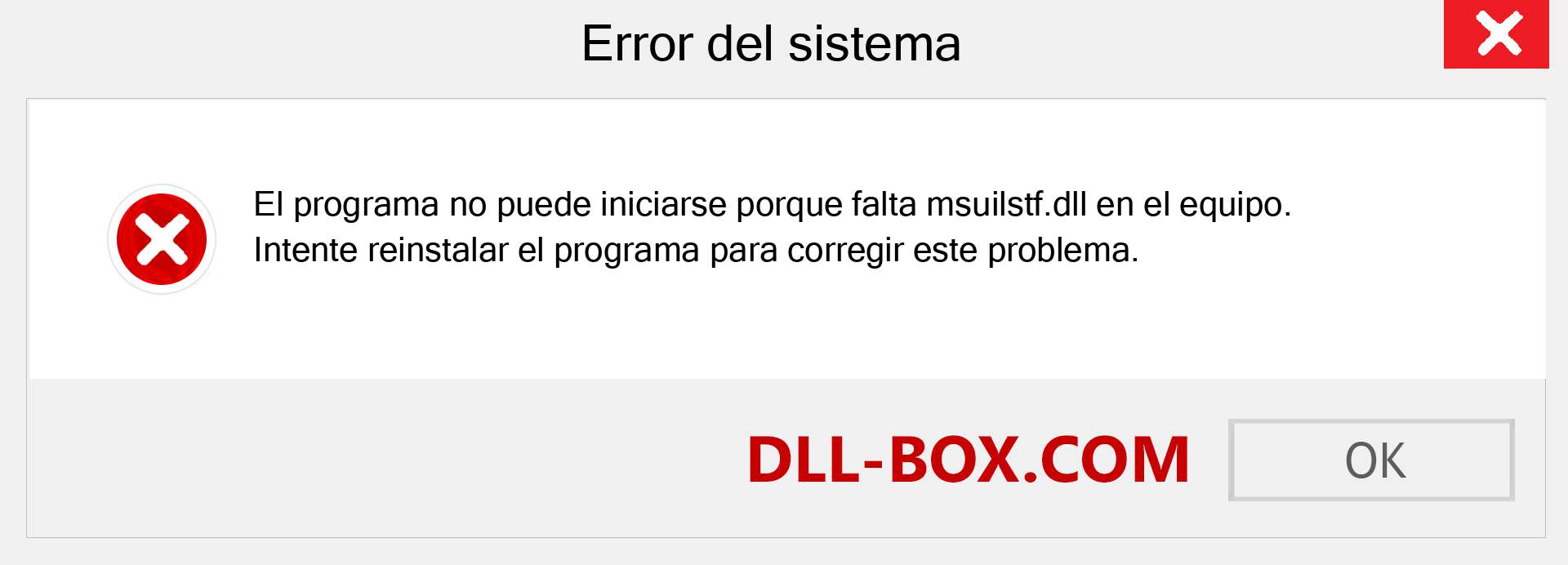 ¿Falta el archivo msuilstf.dll ?. Descargar para Windows 7, 8, 10 - Corregir msuilstf dll Missing Error en Windows, fotos, imágenes