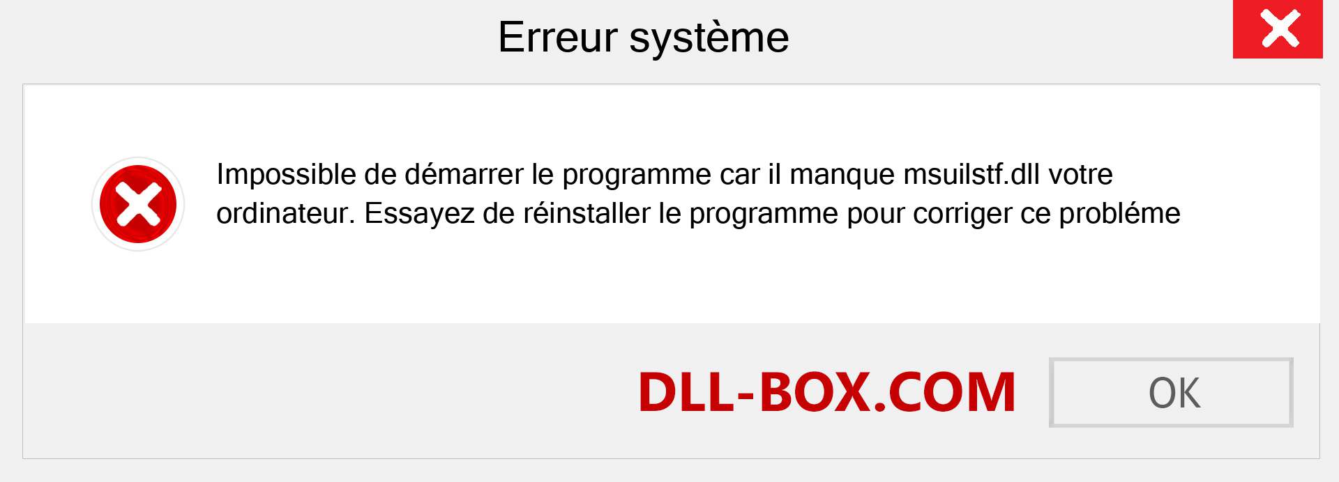 Le fichier msuilstf.dll est manquant ?. Télécharger pour Windows 7, 8, 10 - Correction de l'erreur manquante msuilstf dll sur Windows, photos, images